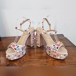 Gianni Bini Multicolor Embellished Statement Heels Formal/Fun Sizes 8 & 10 NWOB